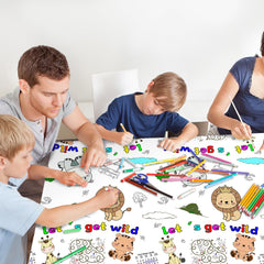 PartyGarden jungle-themed tablecloth ideal for parties and classroom activities.