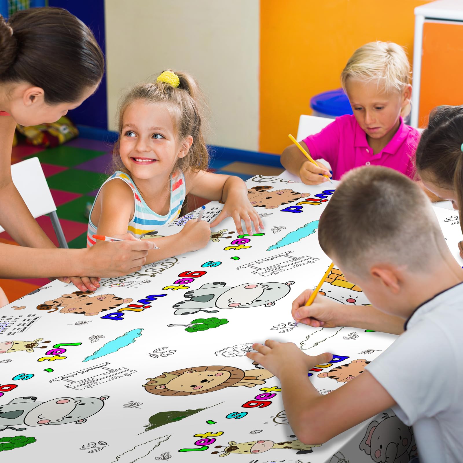 PartyGarden premium thick-paper tablecloth withstands markers and paints for crafts.