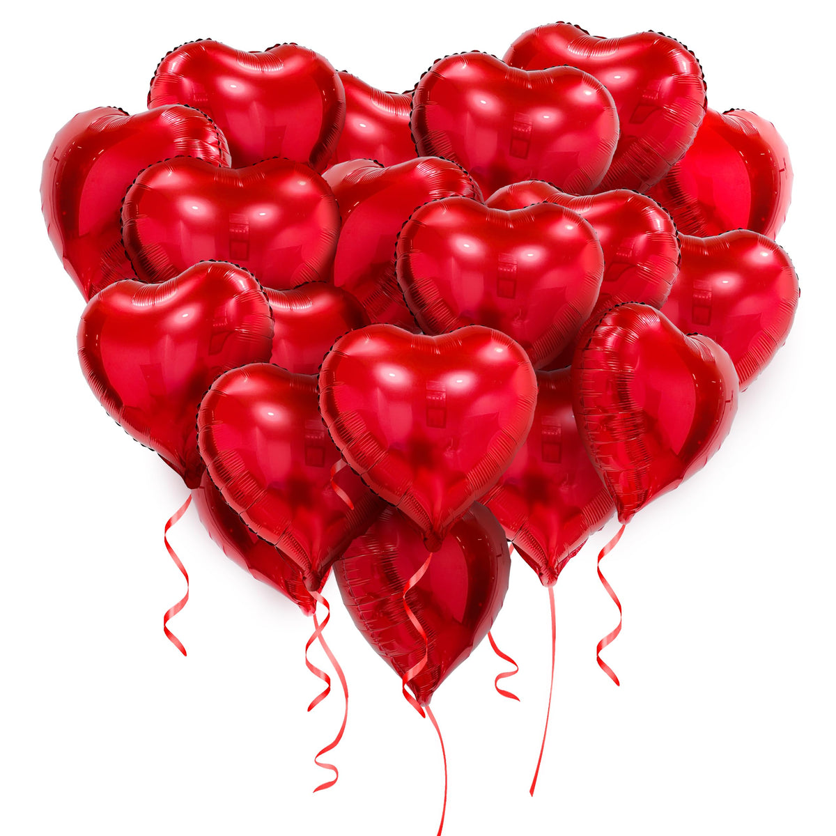 PartyGarden red heart balloons for 18-inch romance-ready decor and photo-worthy backdrops.