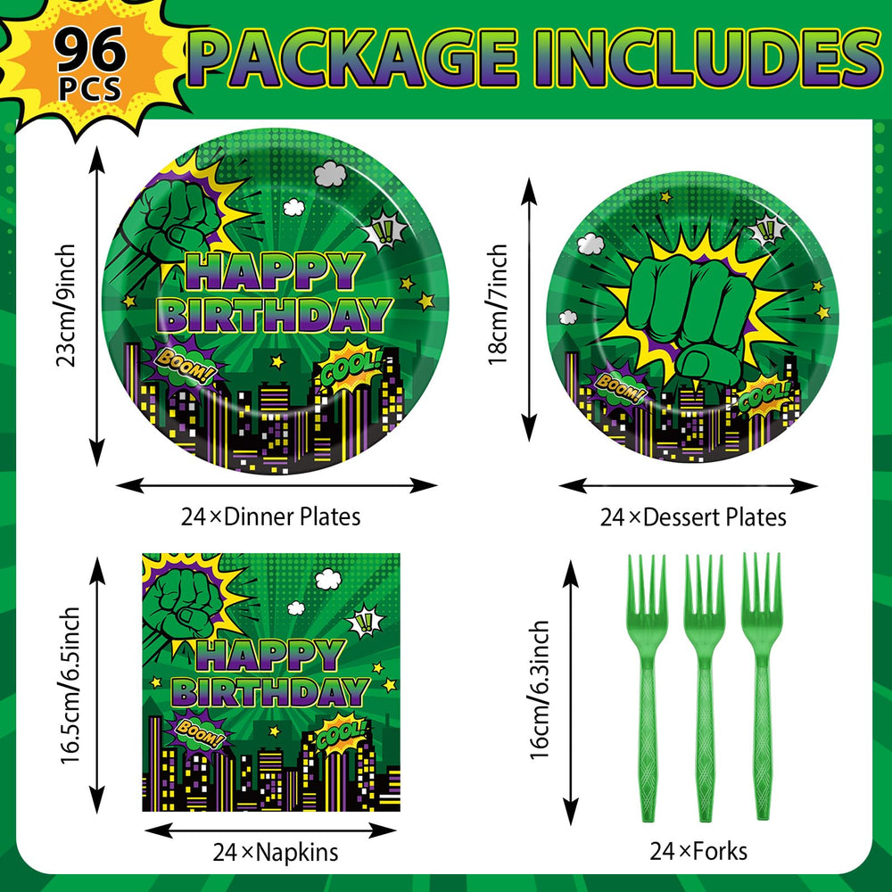 Party Greeting Green Hero plates 7in ideal for kid sized meals and easy cleaning.