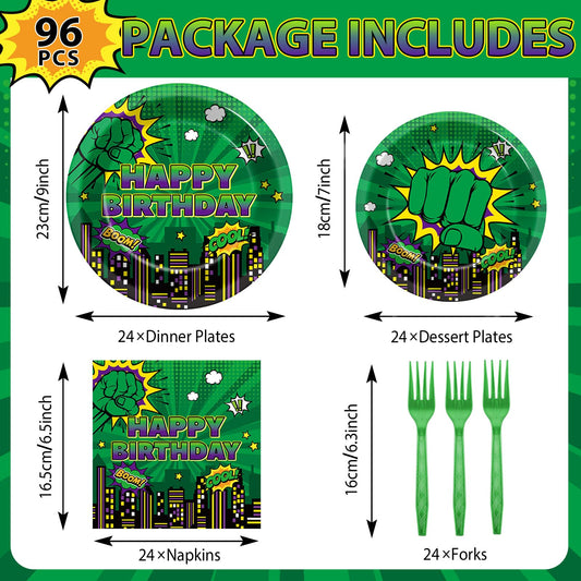 Party Greeting Green Hero plates 7in ideal for kid sized meals and easy cleaning.
