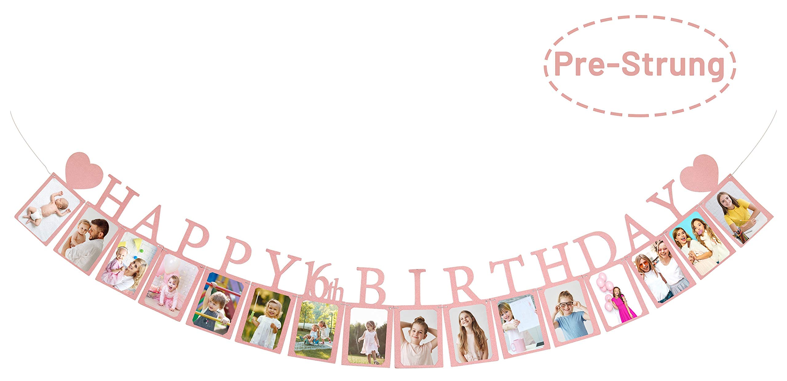 PartyHooman Sweet 16 banner enhances bedroom party decor.