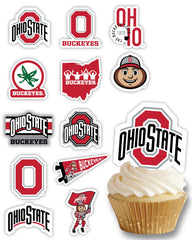PartyKandy Ohio State cupcake toppers on cupcakes boost game day decor