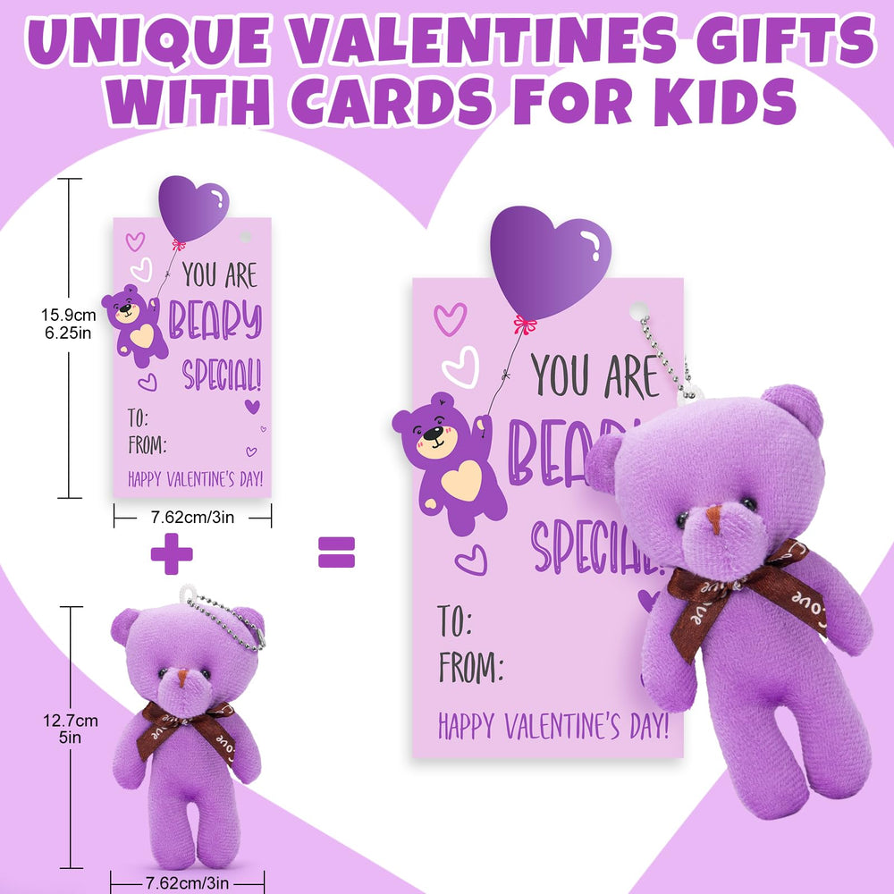 Partylamb Valentines cards for kids with bright colors and cute bear design