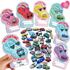 Partyloud valentines card in bright colors designed for classroom exchanges.