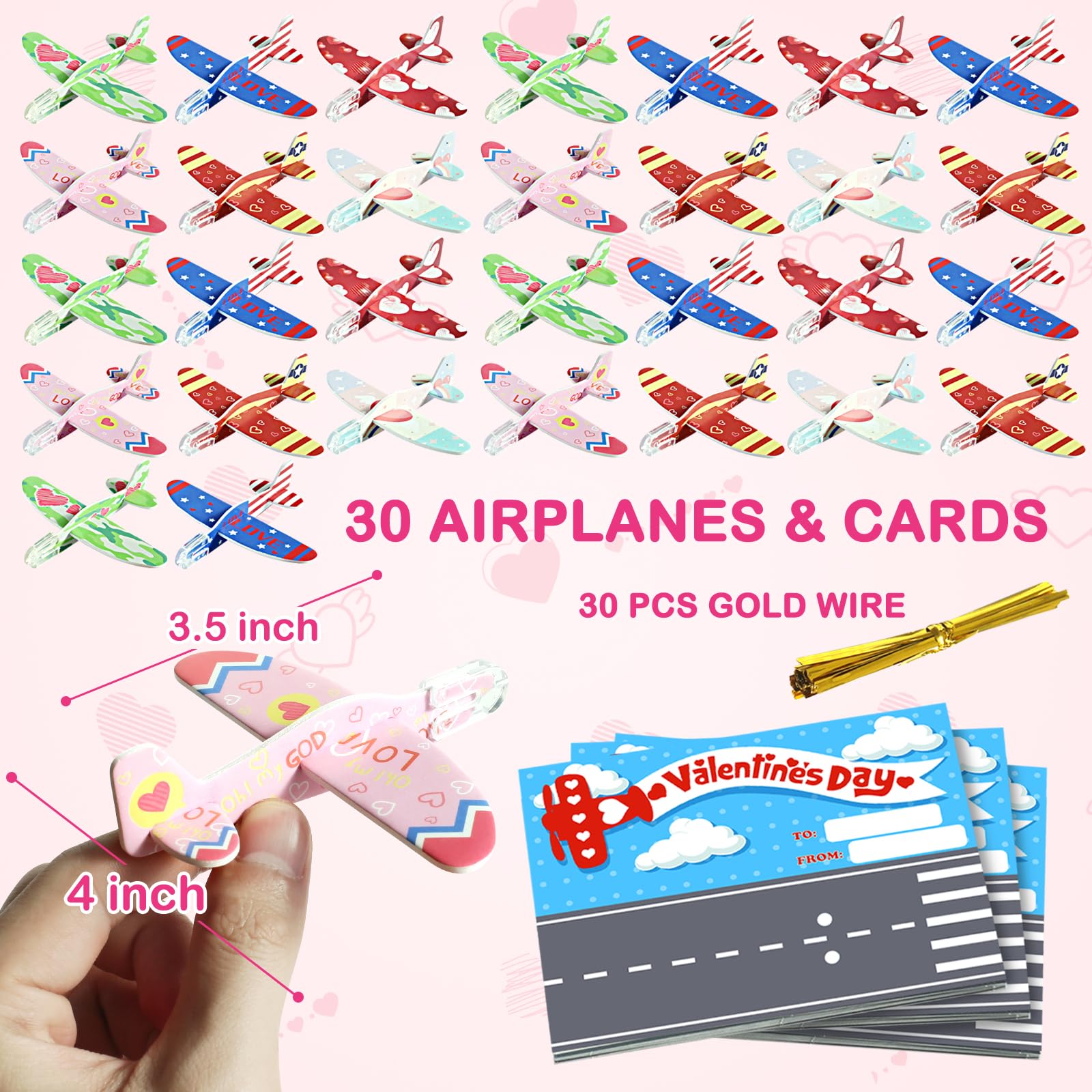 Partyloud stack of valentines cards with airplanes ready to share