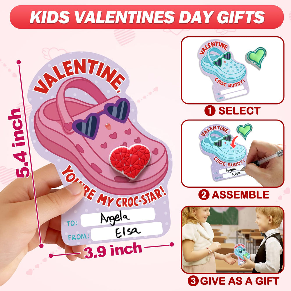 PARTYLOUD valentines in classroom exchange scenes, kids trading cards.
