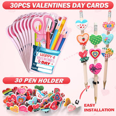 PartyLoud valentines classroom exchange card with pre-cut hole design.