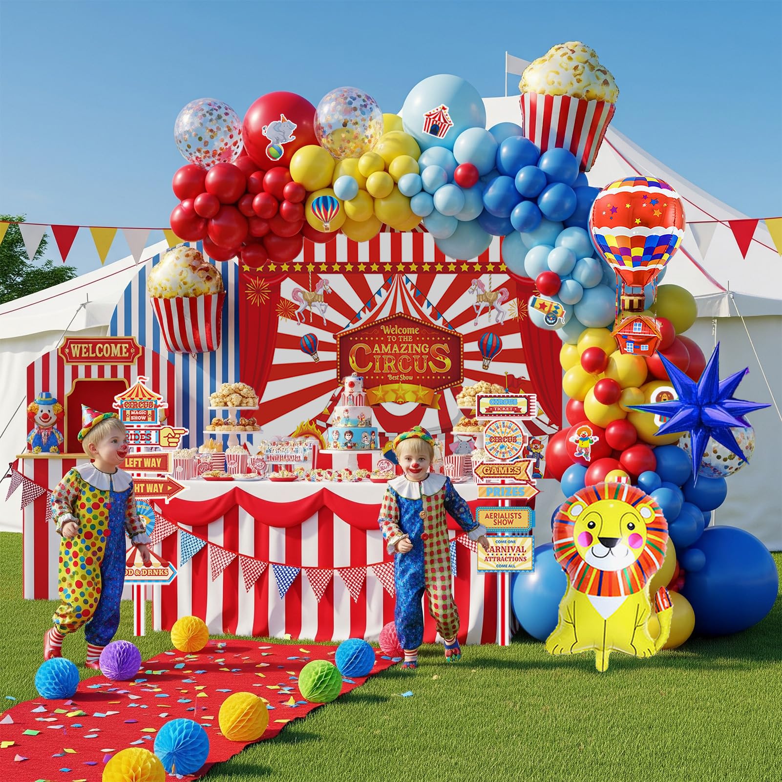 PartyMigo Carnival Kit light blue balloons brighten any party setup.