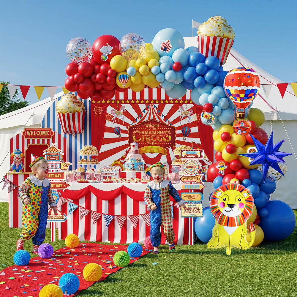 PartyMigo Carnival Kit light blue balloons brighten any party setup.