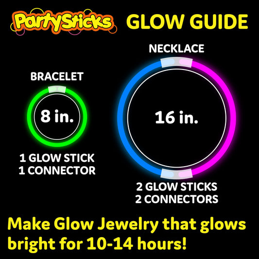PartySticks connectors for glow necklaces and bracelets enable quick DIY jewelry.