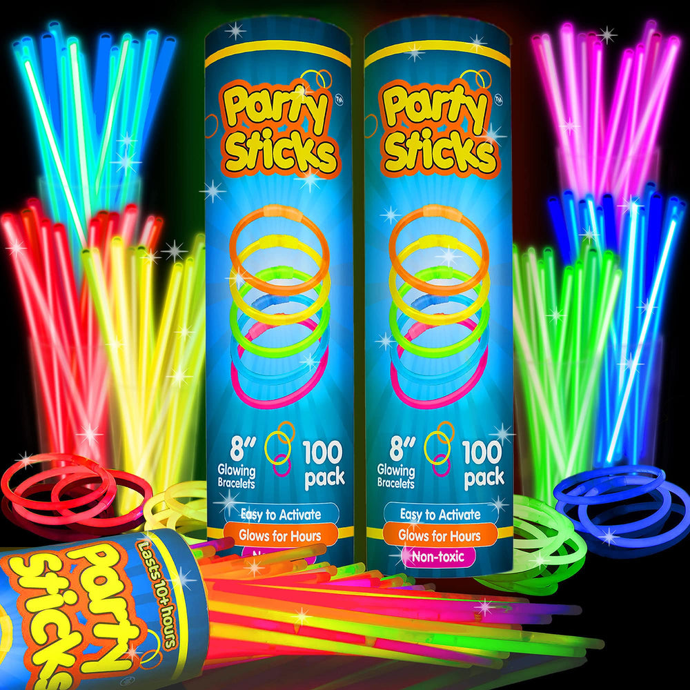 PartySticks glow sticks bulk neon 200 pack lights up instant celebrations.