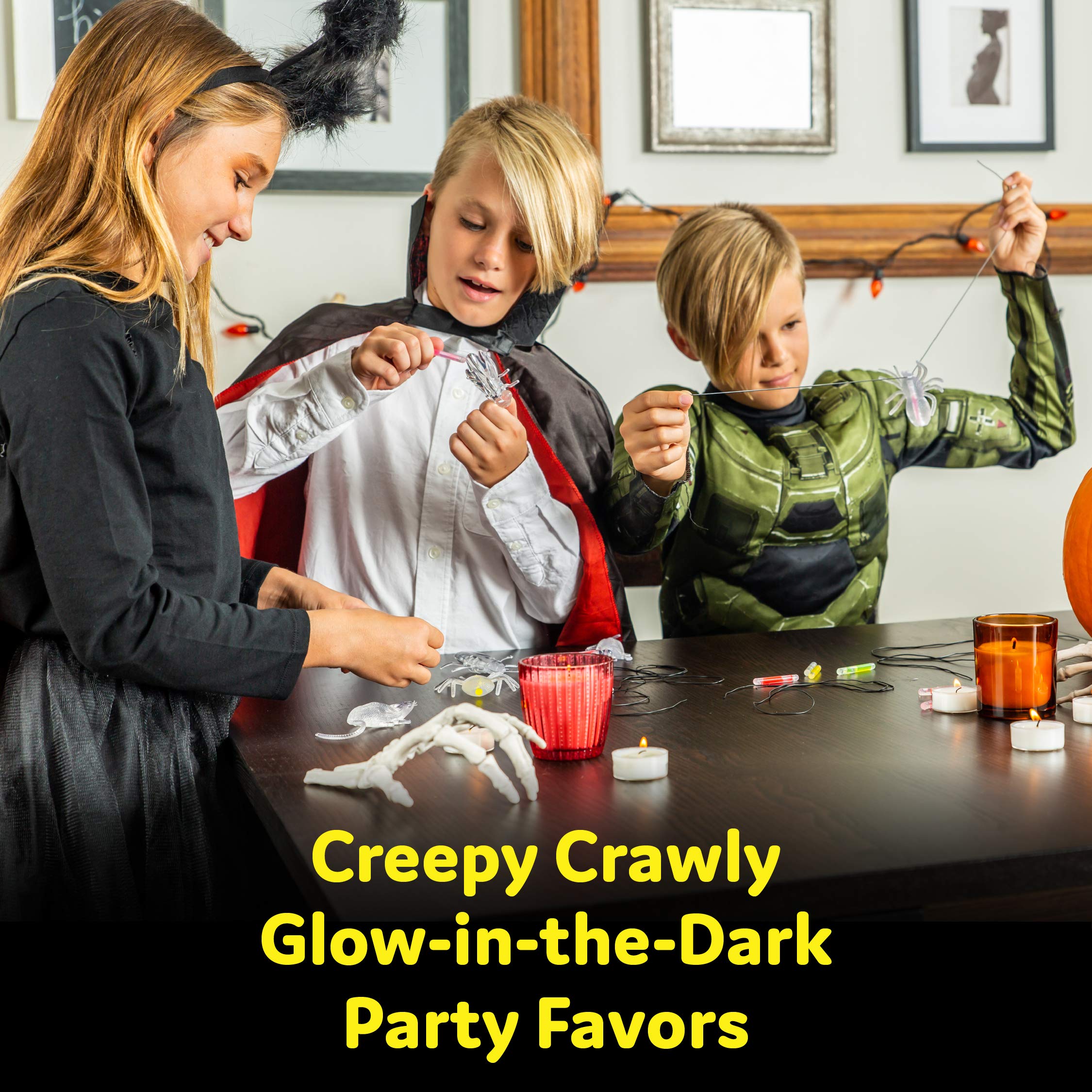 PartySticks hanging-strings-decor enable simple display and hanging of glow critters.