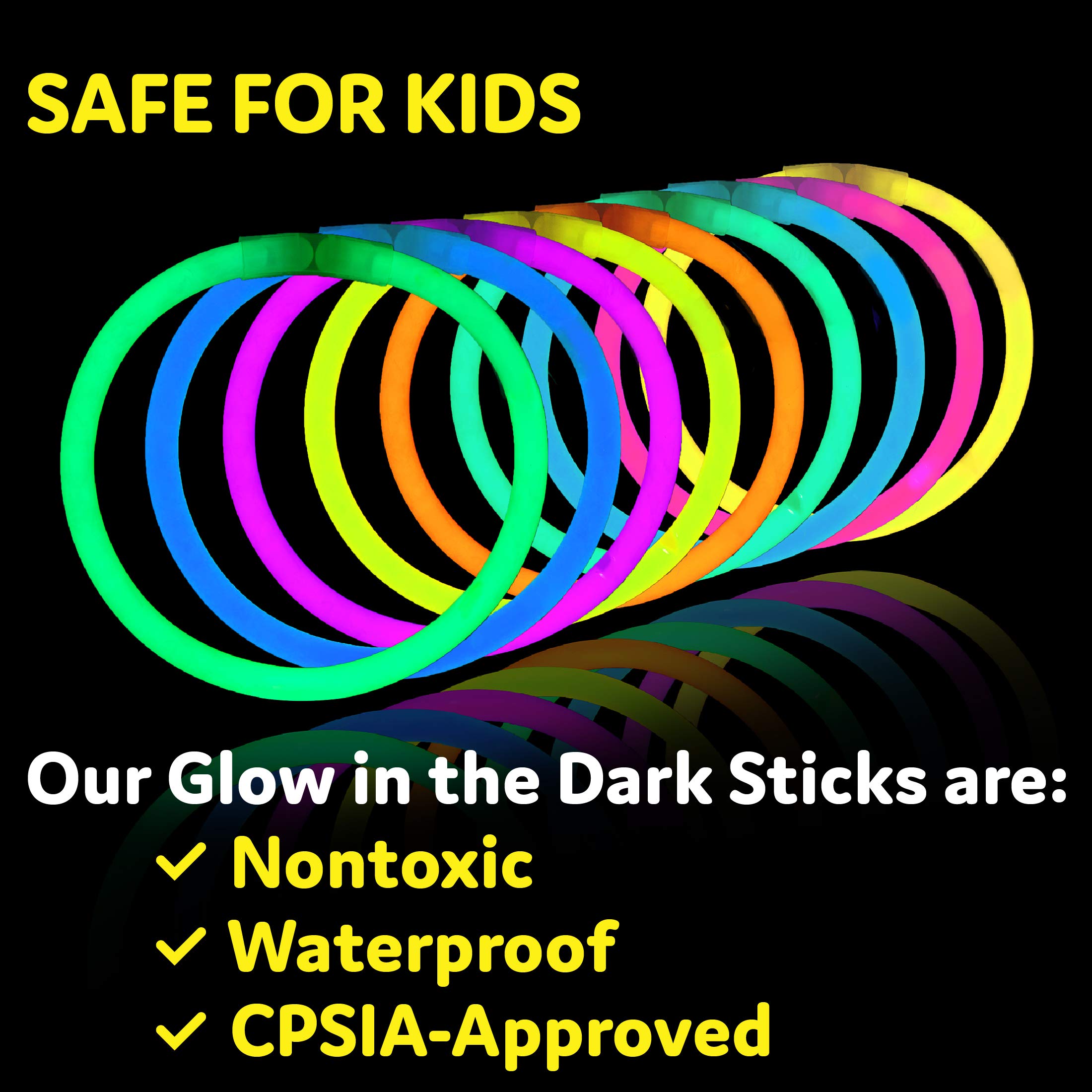 PartySticks waterproof glow sticks withstand pool and bath use without leaking.