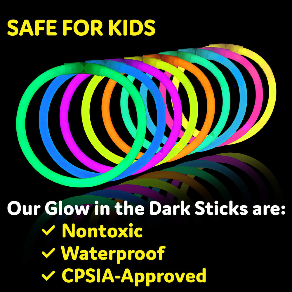 PartySticks waterproof glow sticks withstand pool and bath use without leaking.