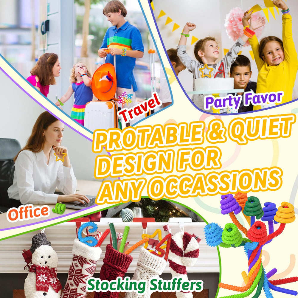 Party Tonight sensory sticks clean easily with water or wipes for everyday use.