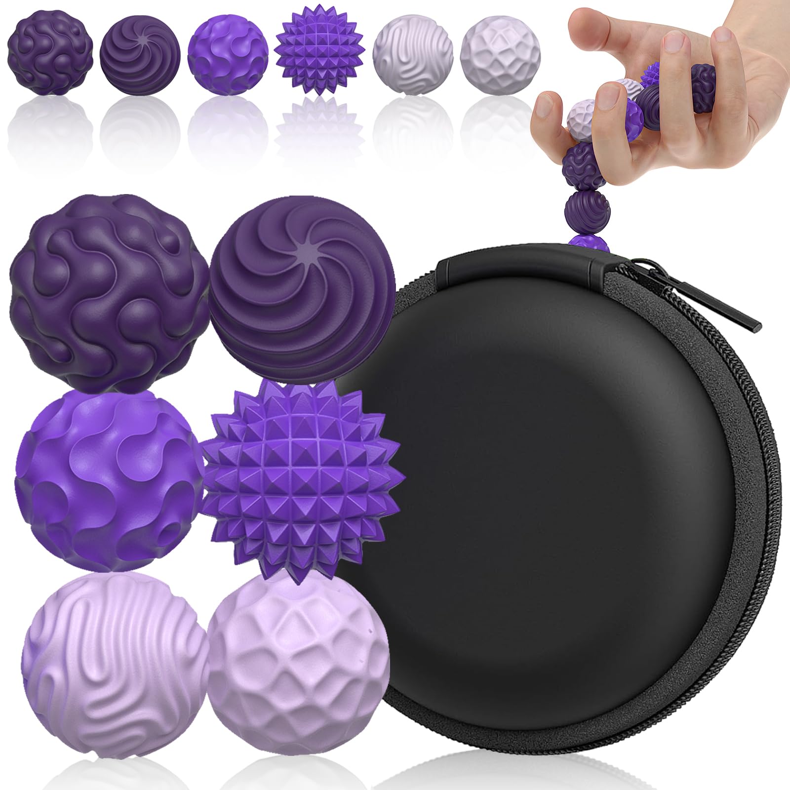 PARTY TONIGHT silicone magnetic balls set with six tactile spheres for focused tactile engagement.