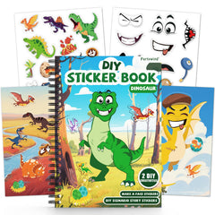 PARTYWIND Dinosaur sticker book cover with bright colors for engaging toddler play