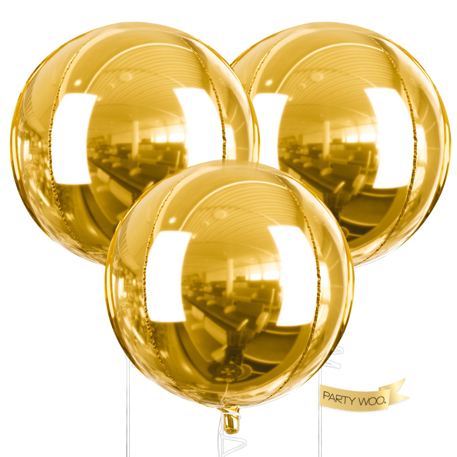 PartyWoo 50 inch gold foil balloons for striking party backdrops and photo-worthy moments.