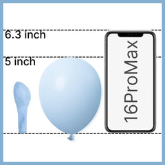 PartyWoo 5-inch baby blue balloons used in arch garland decorations