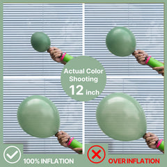 PartyWoo 5inch green balloons close-up showing matte finish for photos