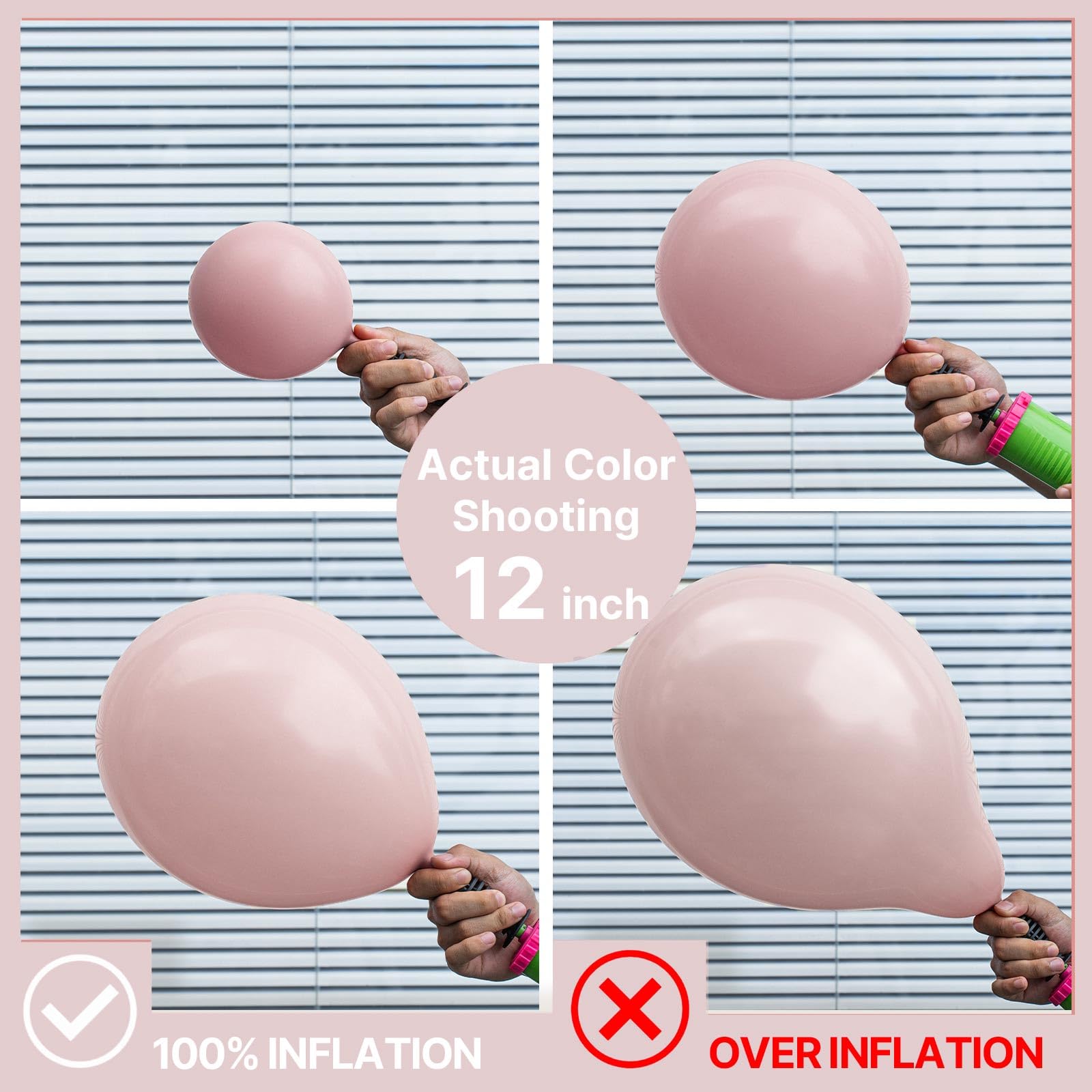 PartyWoo air-filled dusty pink balloons stay up to 72 hours for event-ready decor