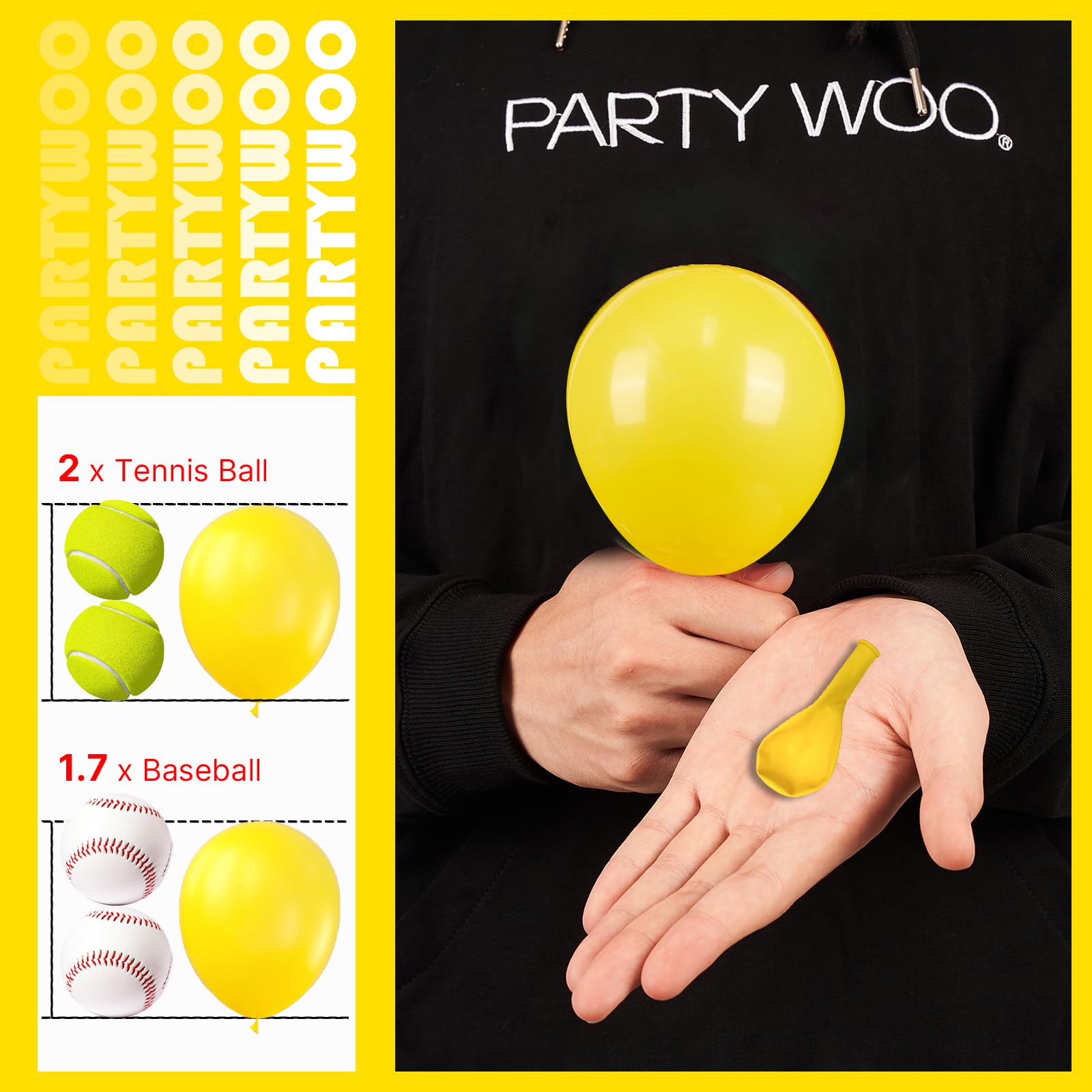 PartyWoo arch garland using yellow balloons for festive displays