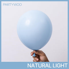 PartyWoo baby blue 12inch balloons ideal for garlands and centerpiece accents.