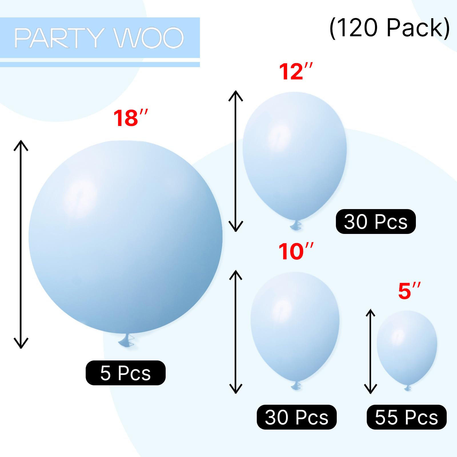 PartyWoo balloon garland setup highlighting durable latex for long-lasting decorations.