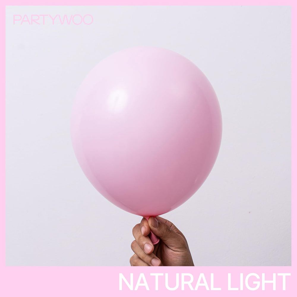 PartyWoo Baby Pink 12in balloons ideal for garlands and centerpiece designs.