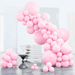 PartyWoo Baby Pink 18in balloons ready for arch decoration and long-lasting display.
