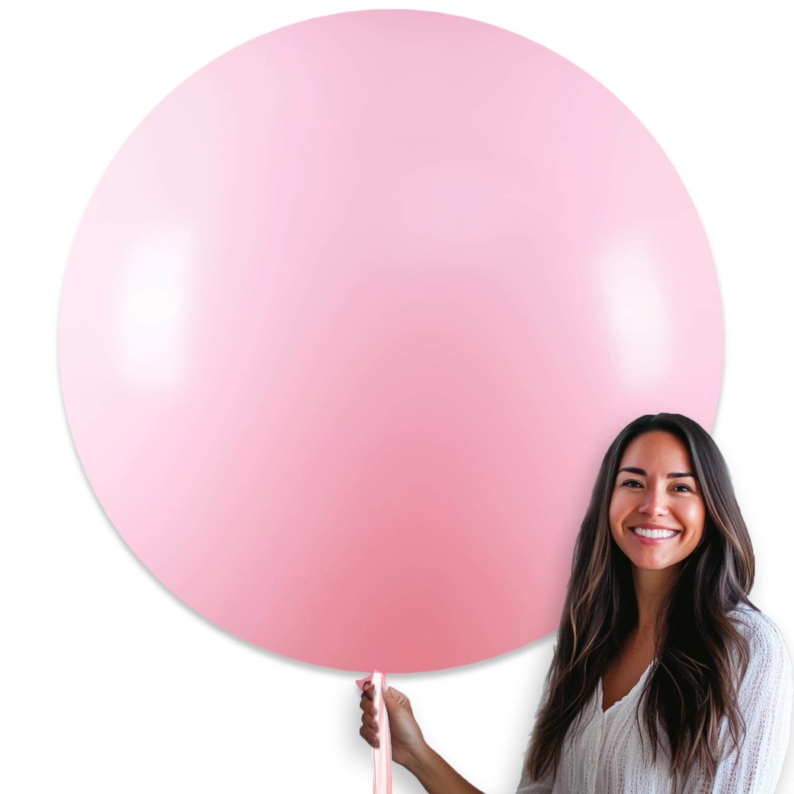 PartyWoo baby pink 36in balloons four-pack, ideal for baby showers and photos