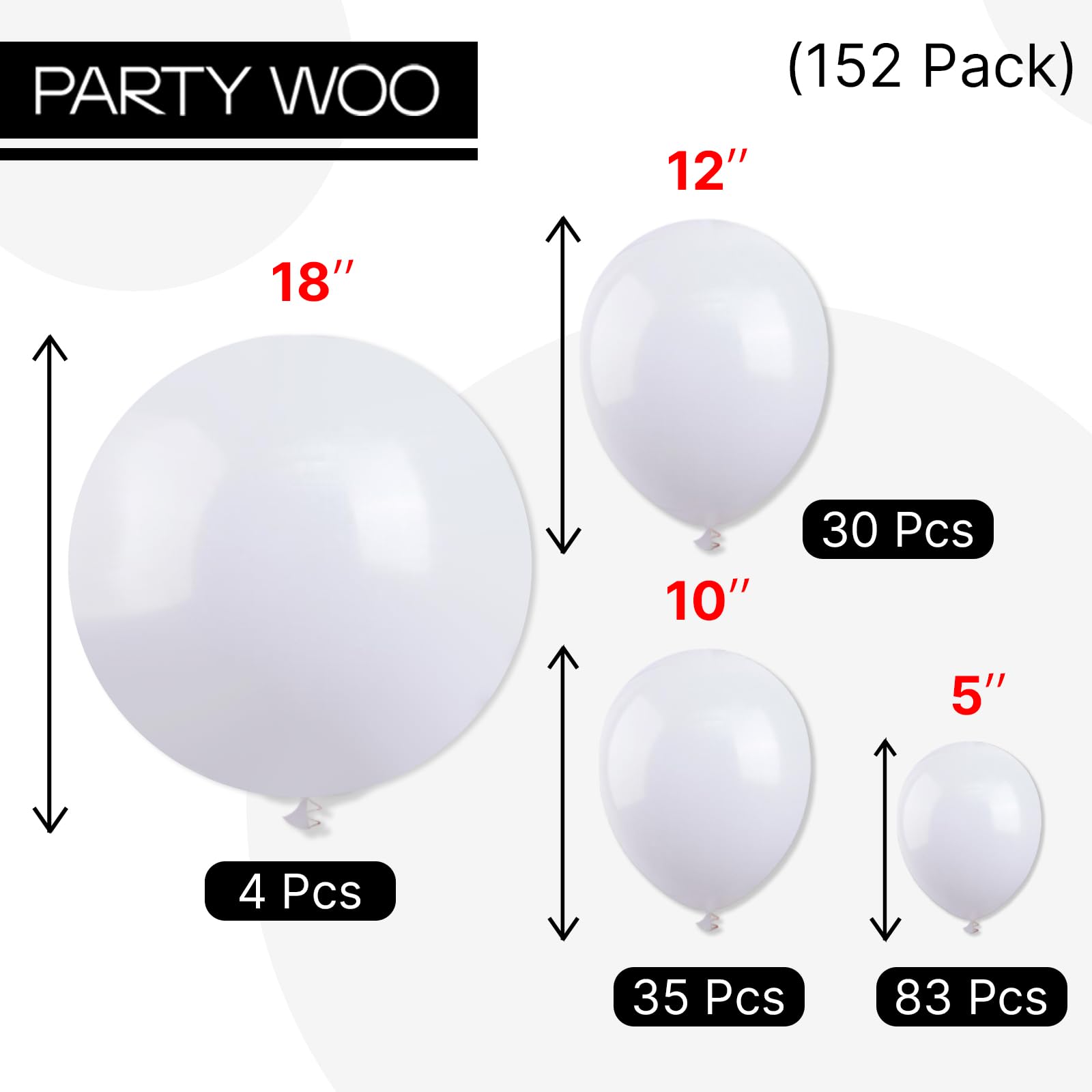 PartyWoo baby shower decor using white balloons for soft ambiance