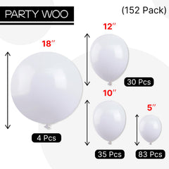 PartyWoo baby shower decor using white balloons for soft ambiance
