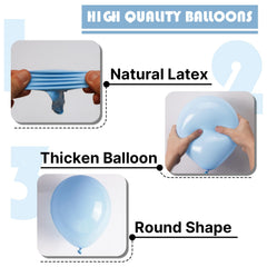 PartyWoo baby shower or gender reveal decor with blue balloons