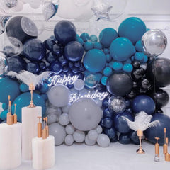PartyWoo navy blue balloons for baby shower or gender reveal