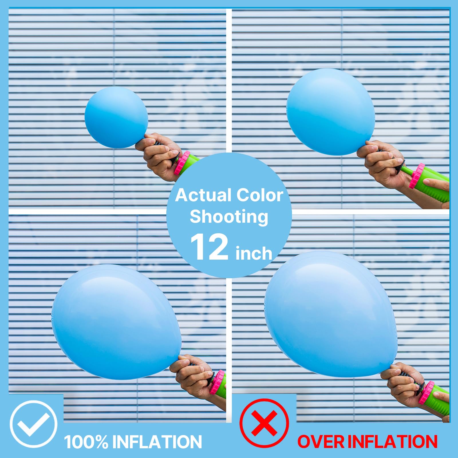 PartyWoo light blue balloons create baby shower arches with color.