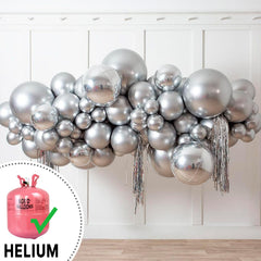 PartyWoo 36-inch silver balloon creates focal points for arches and photo backdrops.