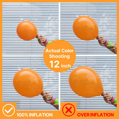 PartyWoo balloon arch decor setup using orange balloons.