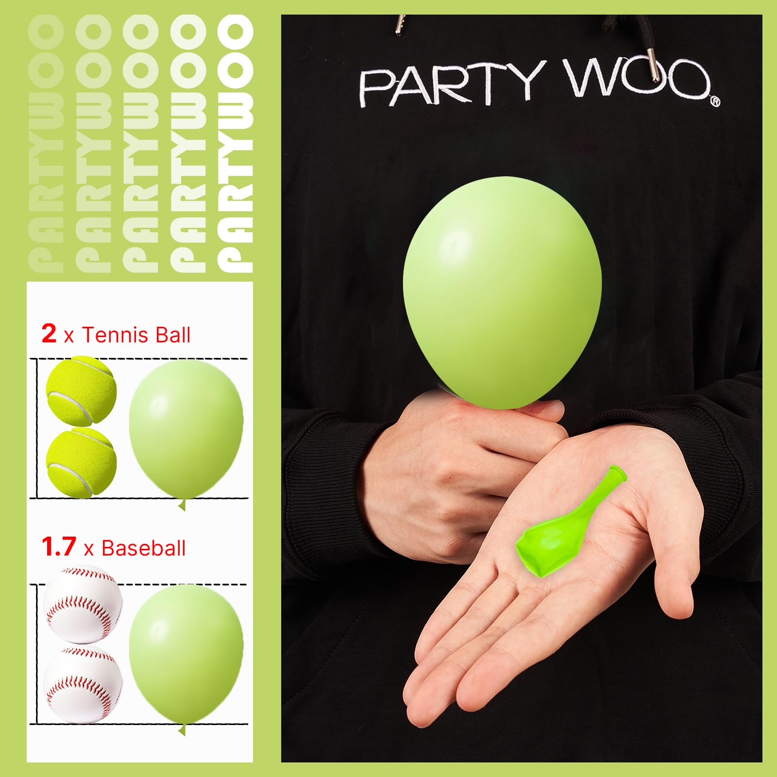 PartyWoo balloon arch and garland ideas using lime green balloons