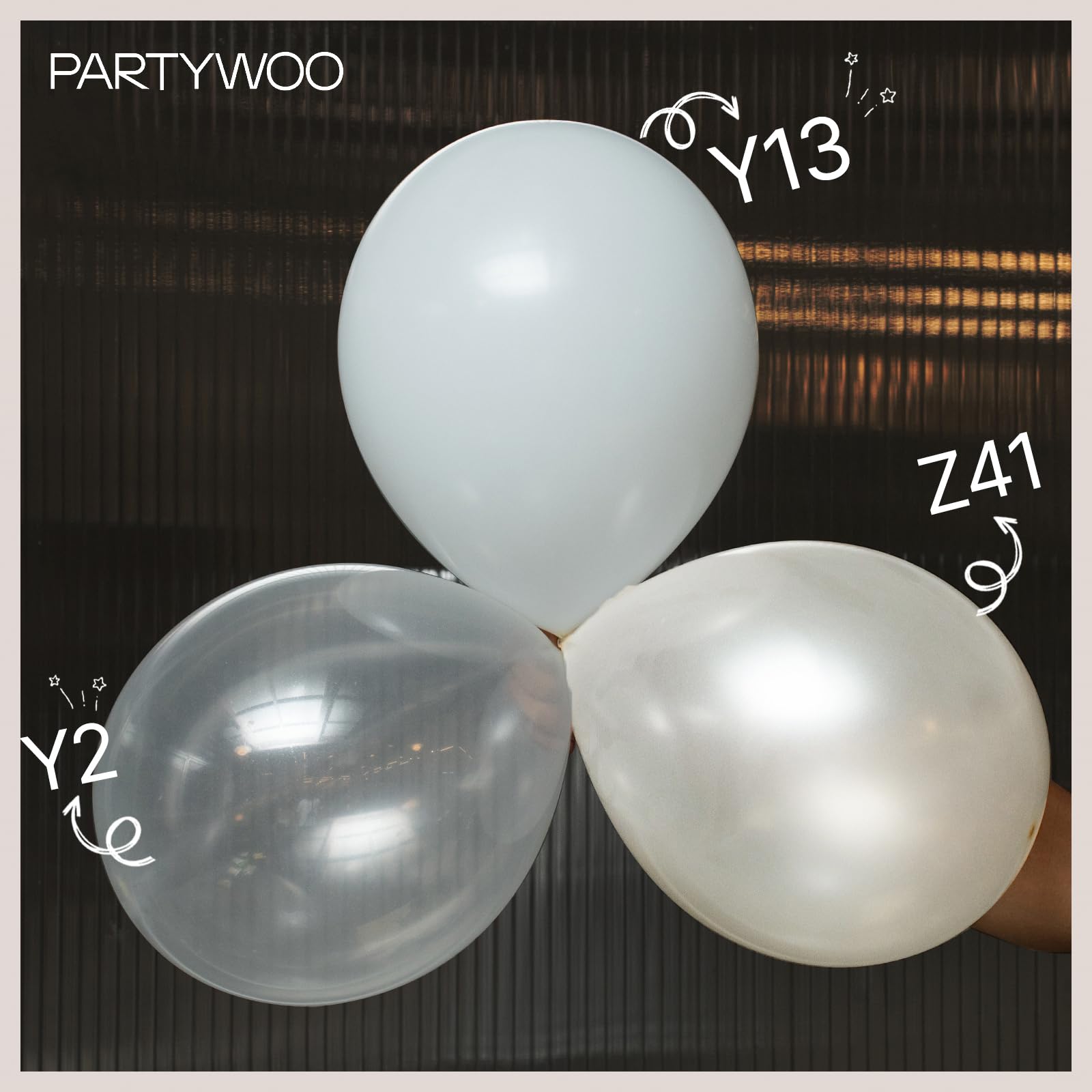 PartyWoo Balloon arch sample using Pearl Beige balloons.