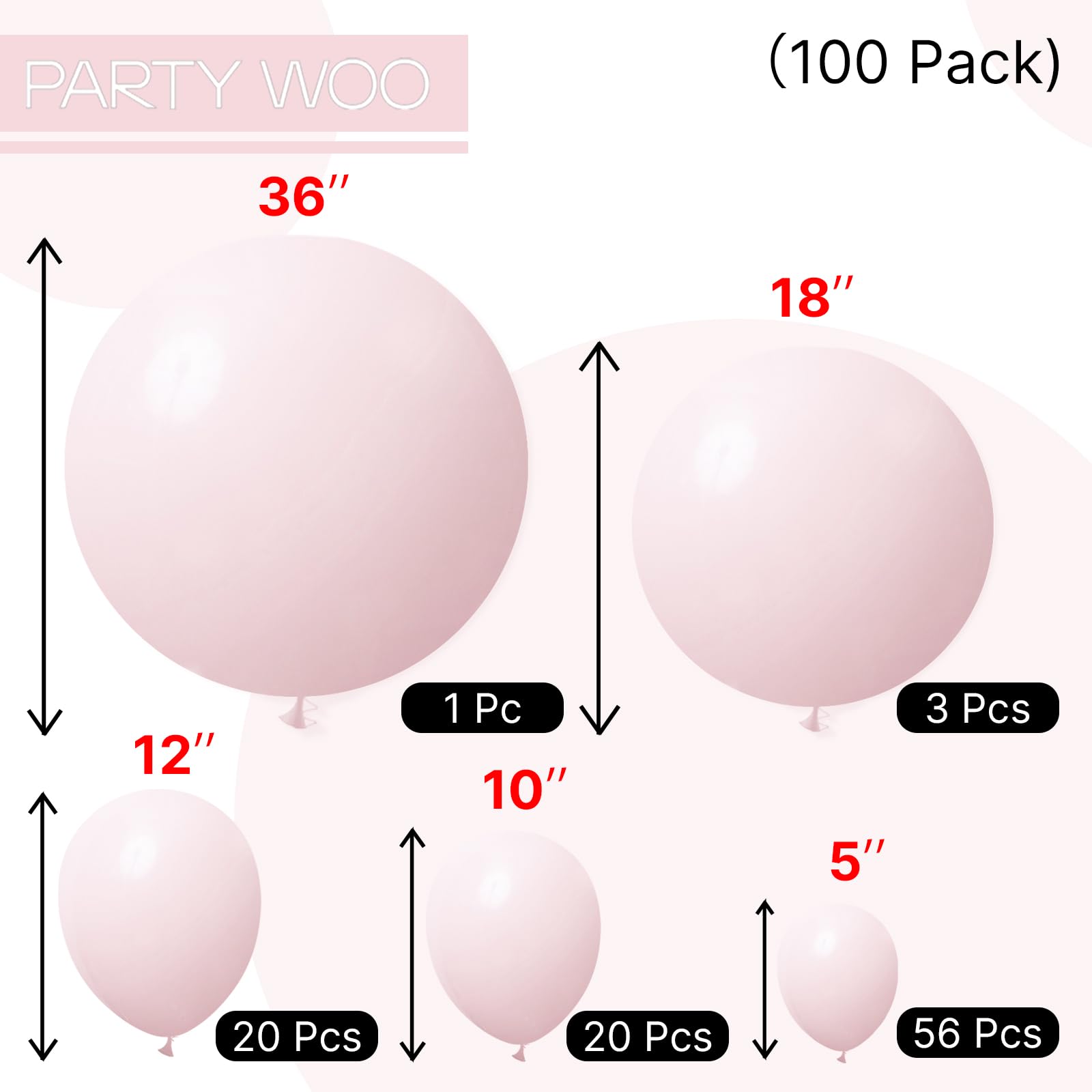 PartyWoo Balloon Arch Setup with pale pink balloons for show-stopping entrances.