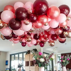 PartyWoo burgundy balloons for elegant graduation and anniversary decorations
