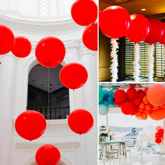 PartyWoo close-up of glossy red balloons highlighting vibrant color