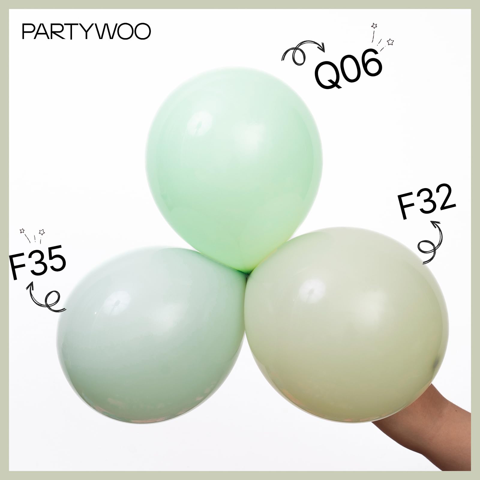 PartyWoo balloon garland kit in green creates a stylish arch