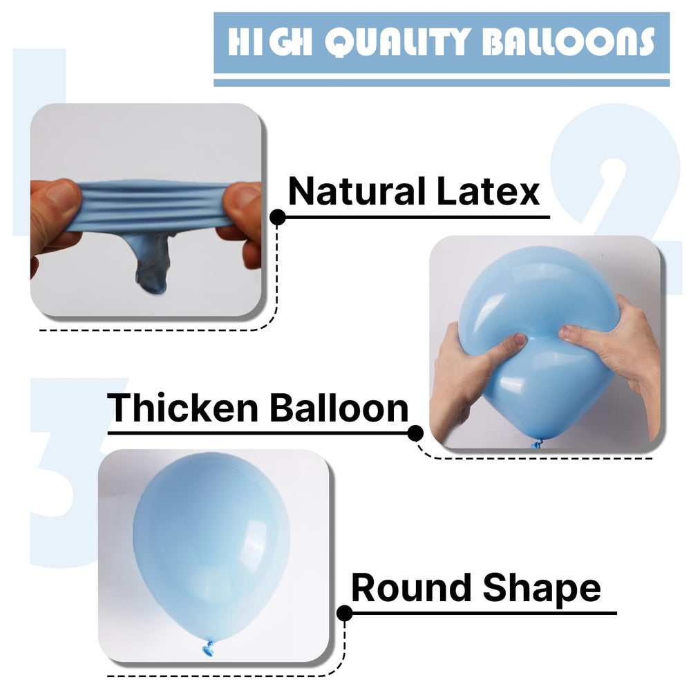 PartyWoo birthday decor light blue balloons for festive photo backdrops