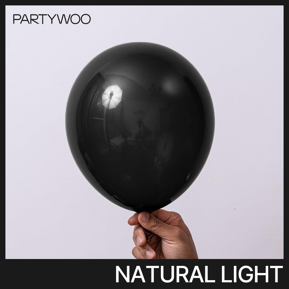 PartyWoo black balloons 12inch set adds elegant garland accents