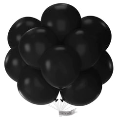 PartyWoo black 18-inch matte balloons for elegant decor and full-looking garlands.