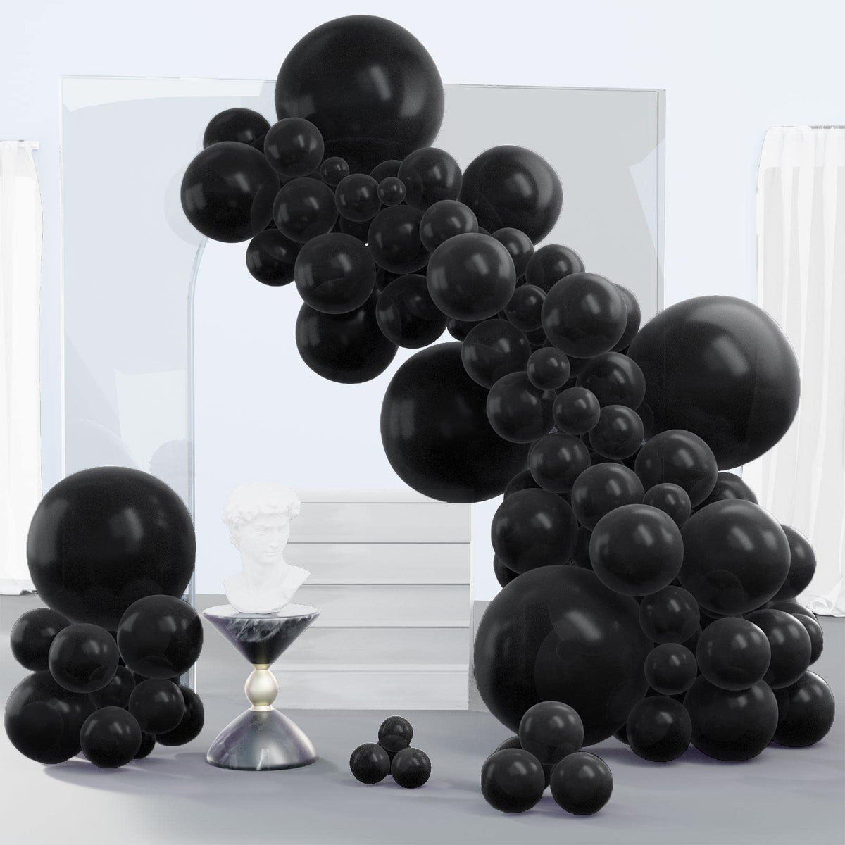PartyWoo black 18-inch balloons for dramatic arches and garlands.