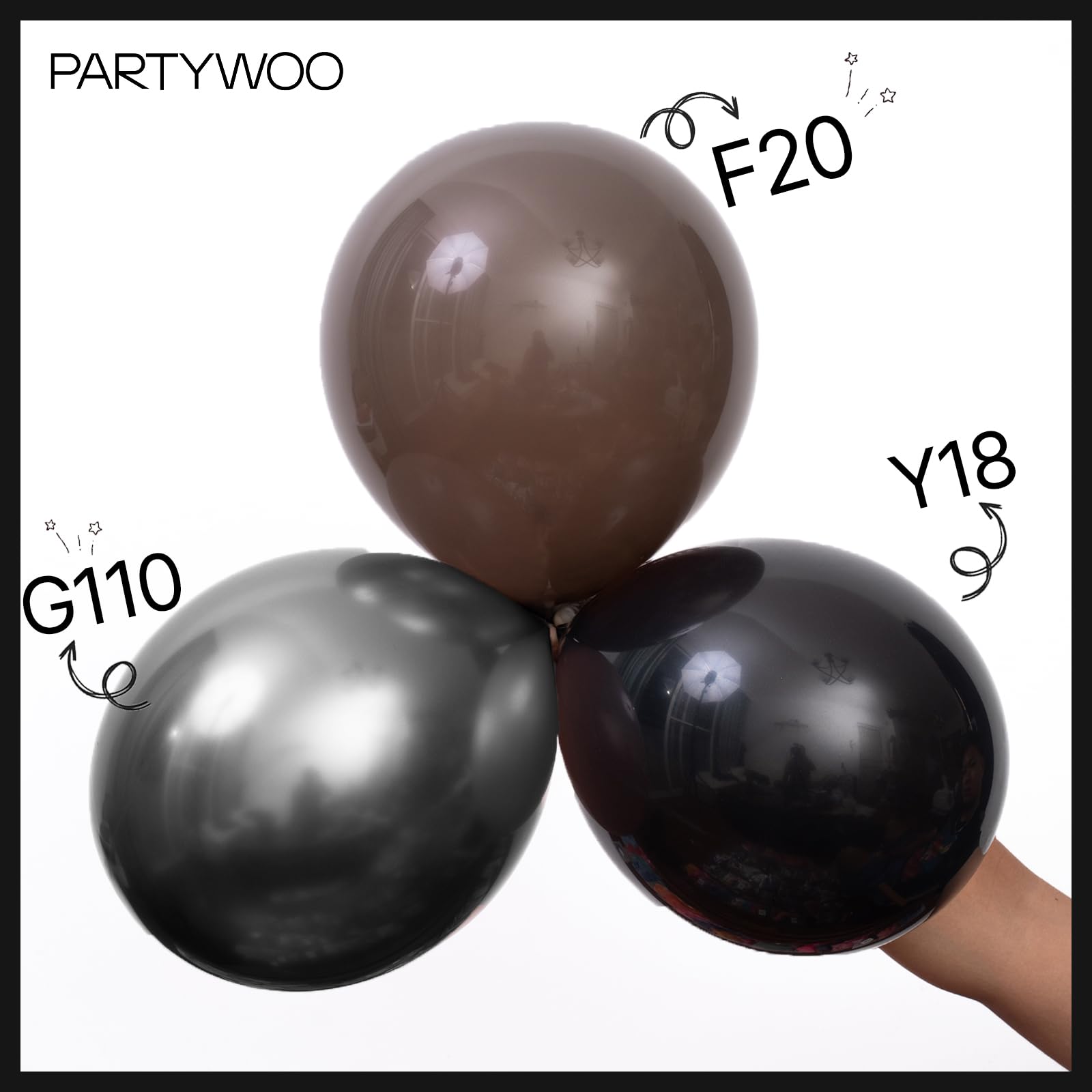 PartyWoo black balloons 5inch set provides textured filler for designs